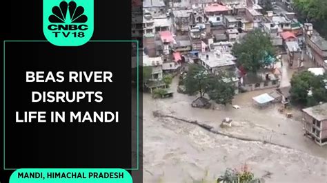 Watch Himachal Rains Overflowing Beas River Disrupts Life In Pandoh Village In Mandi District