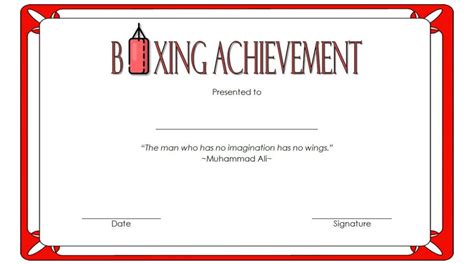 Boxing Certificate Template 1 Paddle Templates