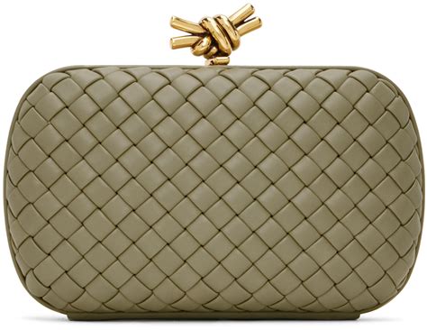 Bottega Veneta Green Knot Clutch Ssense Canada