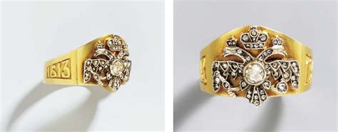A Gold And Diamond Romanov Tercentenary Ring Faberge Jewelry Faberge