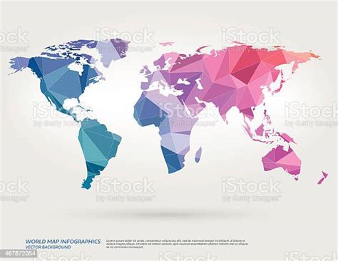 Vector World Map With Polygons In Background向量圖形及更多2015年圖片 Istock