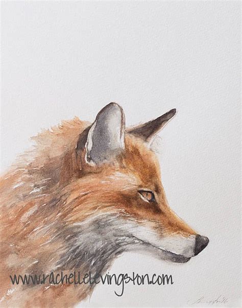 A Watercolor Painting Of A Foxs Head