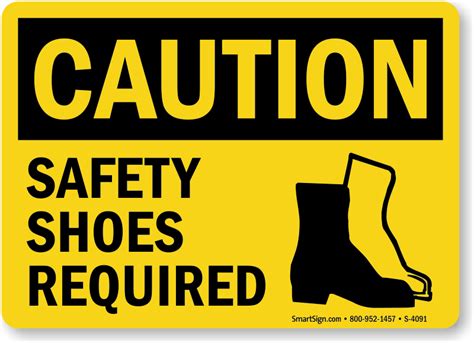 Safety Shoes Required Ppe Safety Osha Caution Sign Sku S 4091