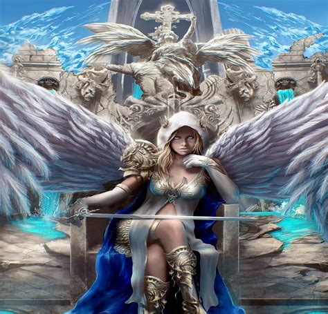 X Px P Free Download Throne Of Angel Pretty Dress Bonito Fantasy Statues