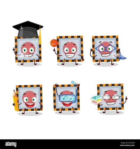 School Student Of Among Us Emergency Button Cartoon Character With