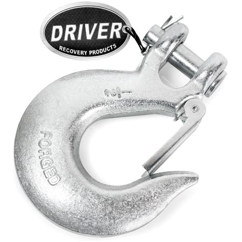 Driver Recovery 12 Inch Clevis Slip Hook With Safety Latch Heavy