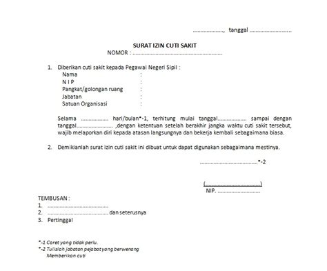 Begini contoh surat cuti kerja tahunan, contoh surat pengajuan permohonan cuti untuk anda yang mau mengajukan cuti dengan berbagai alasan cuti tahunan yang ada untuk diisi pada form cuti karyawan. Contoh Surat Cuti Sakit Pns