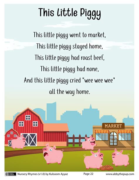 This Little Piggy Nursery Rhyme Free Printable Papercraft Templates