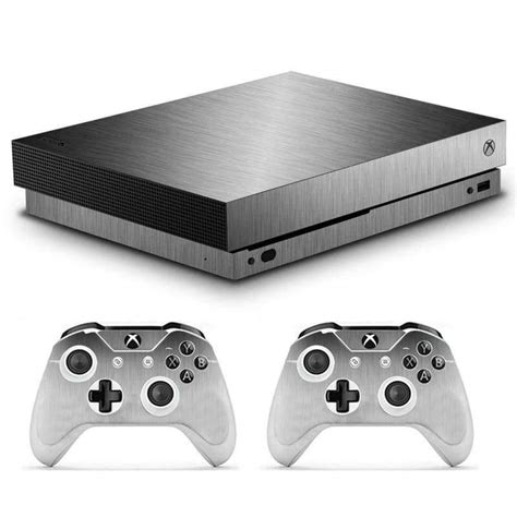 Silver Color Xbox One X Skin Sticker Decal
