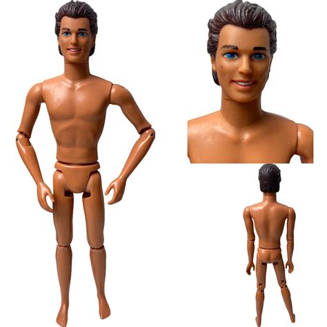 Mattel Barbie KEN DOLL S MOLDED BROWN HAIR Nude Naked For OOAK Or Custom EBay