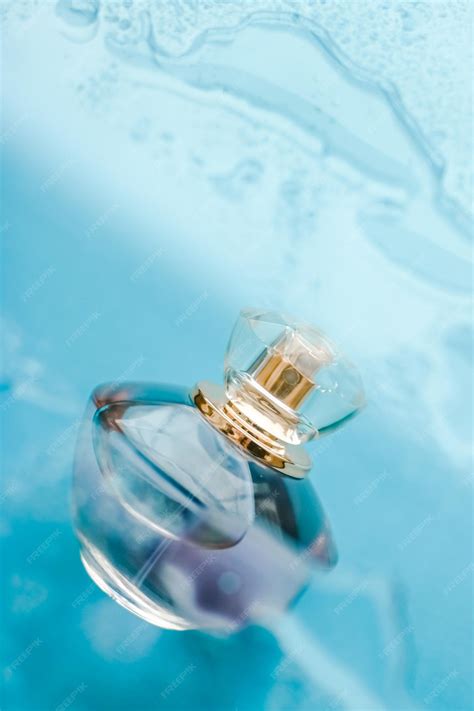 Premium Photo Perfume Bottle Under Blue Water Fresh Sea Coastal Scent