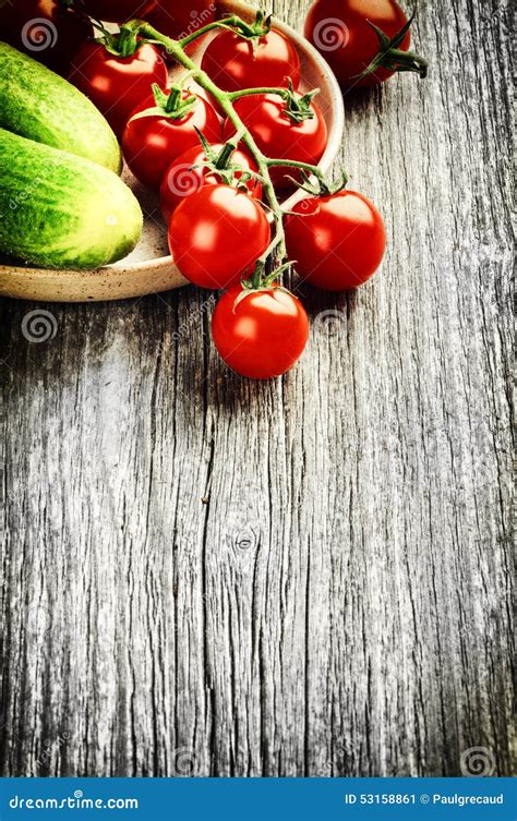 Fresh Cherry Tomatoes And Cucumbers Stock Image Image Of Agriculture Healthy 53158861