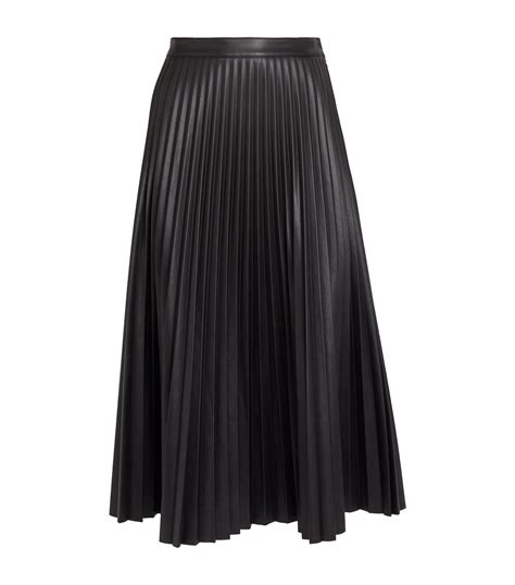 womens proenza schouler black faux leather pleated midi skirt harrods {countrycode}