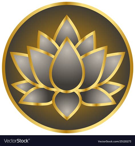 Golden Lotus Flower Shape Logo Royalty Free Vector Image