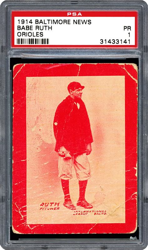 01a 1914 Baltimore News Minor League Rookie Red Variant Babe Ruth
