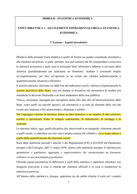 Statistica Economica Statistica Per Leconomia Unimol Studocu