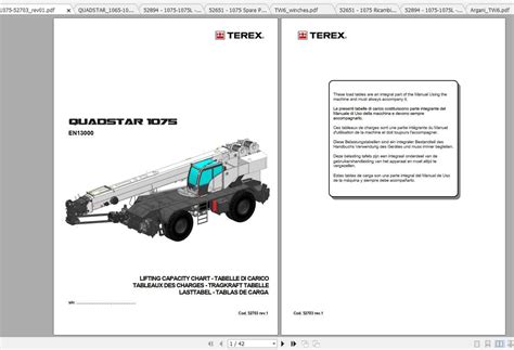 Terex Rough Terrain Cranes Quadstar 1075 Spare Parts Electric Diagram