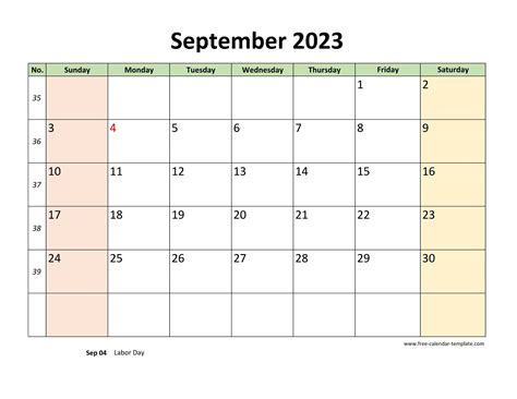 September 2023 Free Calendar Tempplate Free Calendar
