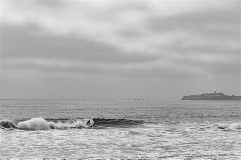 The Lone Surfer, Half Moon Bay, CA [OC] : r/blackandwhite