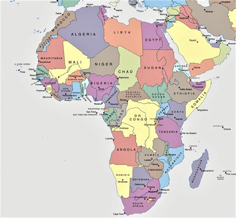 Mapa Fisico De Africa Mudo