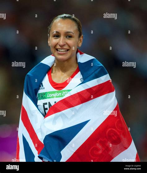 Jessica Ennis Of Great Britain Celebrates Winning The Gold Medal In The