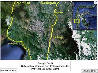 Peta Digital Citra Satelit Kabupaten Polewali Mandar Dan Kabupaten Mamasa Sulawesi Barat