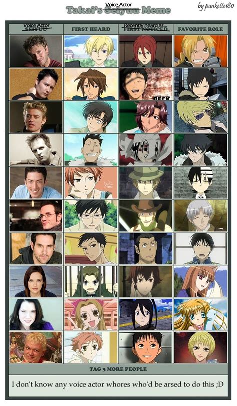 Voice Actor Meme By Punkette180 On Deviantart Voice Actor Anime Guys