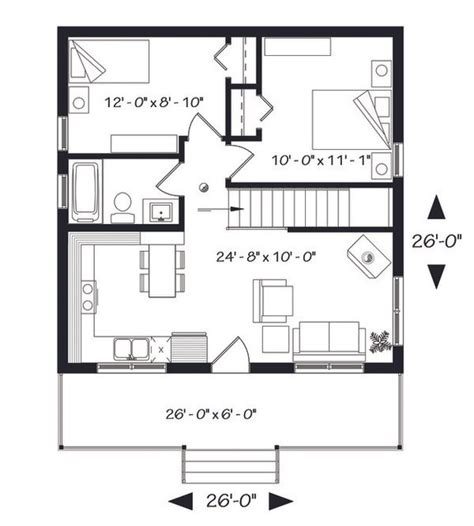 1 Bedroom Tiny House Plans