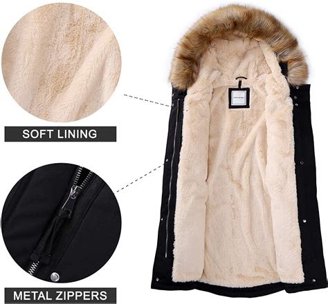 buy royal matrix women s winter coats hooded parka coat fleece lined warm long winter jacket