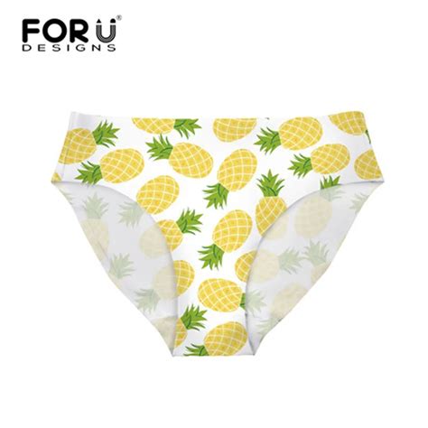 Forudesigns Brazil Bikini Bottoms Thong Swimsuit Pineapple Fruit Swimwear Separates Brazilian