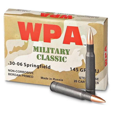 Wolf 30 06 Fmj 145 Grain 100 Rounds 219834 30 06 Springfield
