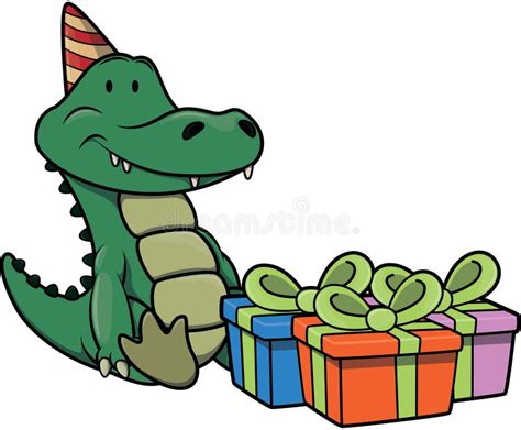 Crocodile Birthday Party Cartoon Color Illustration Stock Vector Illustration Of Party Smile