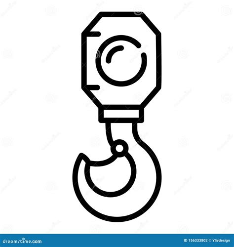 Modern Hook Crane Icon Outline Style Stock Vector Illustration Of
