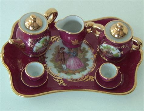 Limoges Porcelain France — Castel Tea Set W Tray 1960s 883x686