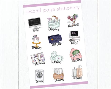 Pin On Planner Icon Stickers Second Page Stationery