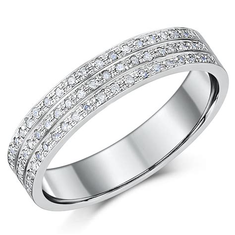 Eternity rings and eternity bands are a way to show your devotion. 4.5mm 9ct White Gold 3 Row 30 Point Diamond Ring ...