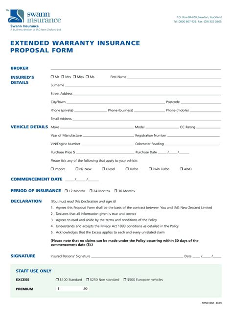 An insurance contract is a document representing the agreement between an insurance company and the insured. Proposal To Client For Extended Warranty - Fill Online ...