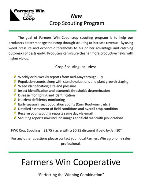 Farmers Win Cooperative Agronomy Crop Scouting