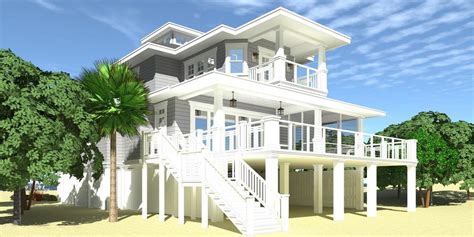 Plan 44164td Elevated Cottage House Plan With Elevator Coastal House