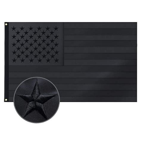 All Black American Flag 3×5 Ft Blackout Us Flag With Embroidered Stars