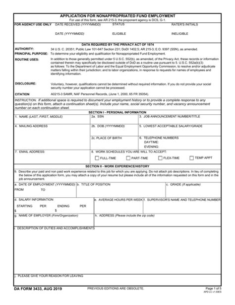Da Form 3439 Fillable Printable Forms Free Online
