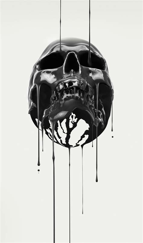 Vector clip art illustration with simple gradients. Dripping Skulls - Digital Art - The Skull Appreciaton Society