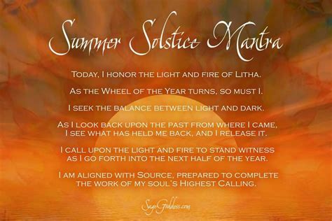 Summer Solstice Mantra Summer Solstice Ritual Solstice Festival