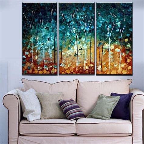 2019 Hand Made Painting Thin Trees Modern Abstract Oil