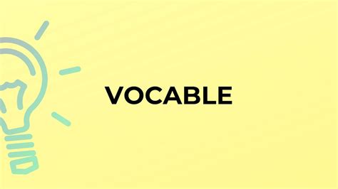 What Is The Meaning Of The Word Vocable Youtube