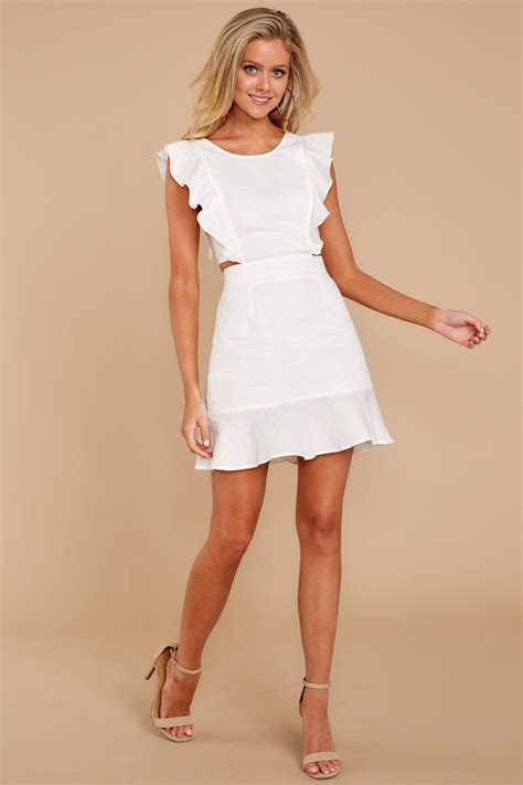 Adorable White Dress Chic White Dress Dress 4800 Red Dress