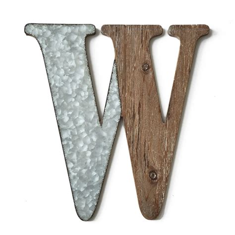 Wood And Metal Wall Letters Decorative Galvanized Rustic Wall Art