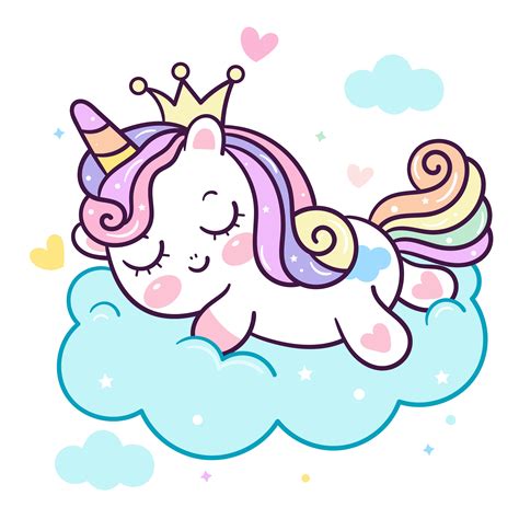 Cute Unicorn Vector Pony Cartoon On Stock Vector Royalty Free