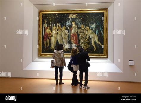 Visitors Looking At Primavera By Sandro Botticelli At The Reopening