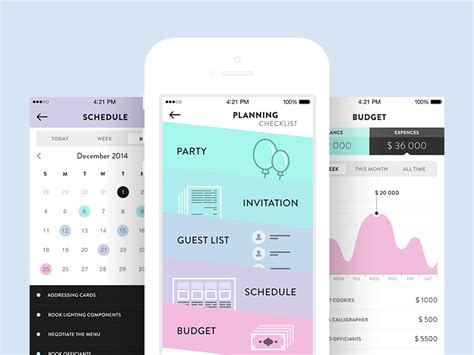 Use these 10 wedding planner apps to help you with your wedding plans! Wedding Planner by Alla Kudin | Dribbble | Dribbble